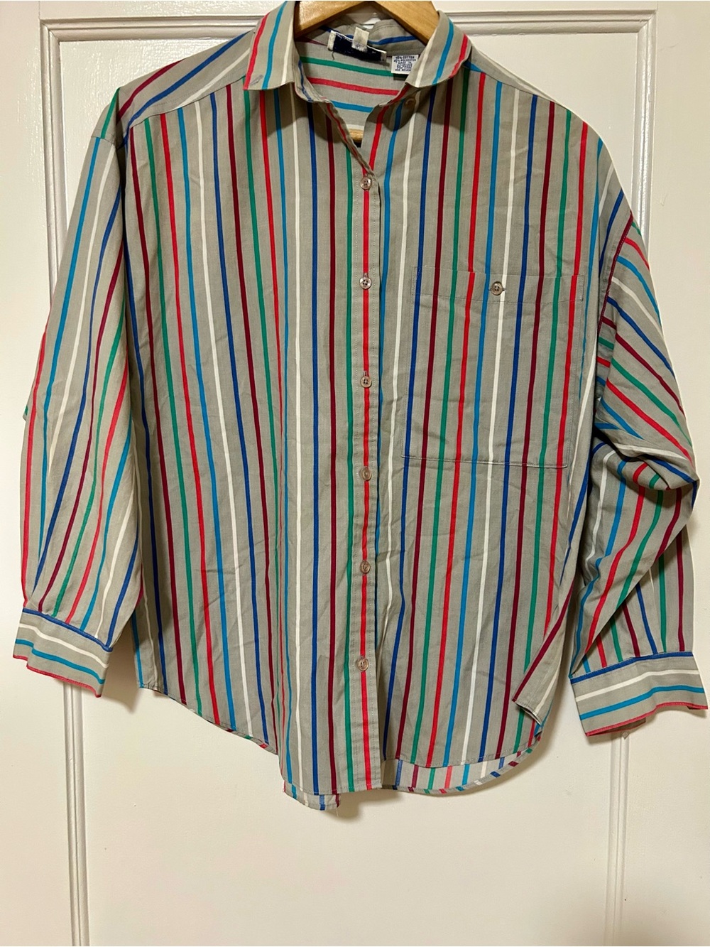 VINTAGE Ragdoll Multicolored Stripes Button-Down Shirt